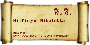 Wilfinger Nikoletta névjegykártya