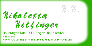 nikoletta wilfinger business card
